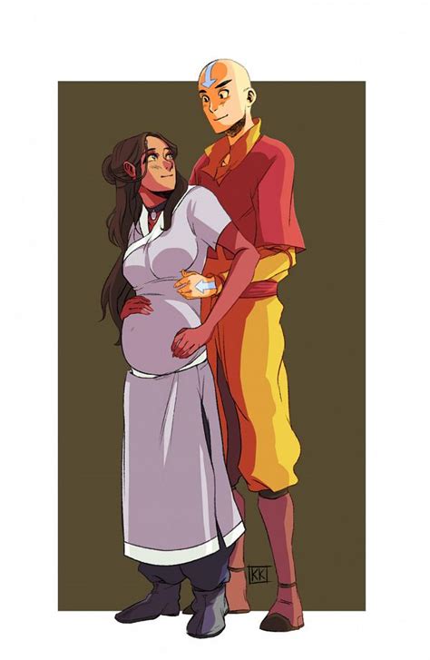 aang und katara|aang and katara giving birth.